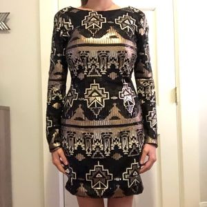 Black and gold sequin party dress by Akira (M)